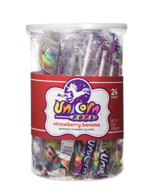 Adam & Brooks - Mini Unicorn Pops - Strawberry Banana - 12g (1 piece)