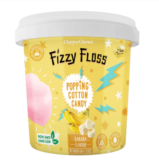 Fizzy Floss - Popping Cotton Candy - Banana - 2.1oz