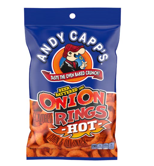 Andy Capp's - Beer Battered Hot Onion Rings - Corn & Potato Snacks - 56g