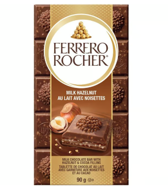 Ferrero Rocher - Milk Hazelnut Chocolate Bar - 90g