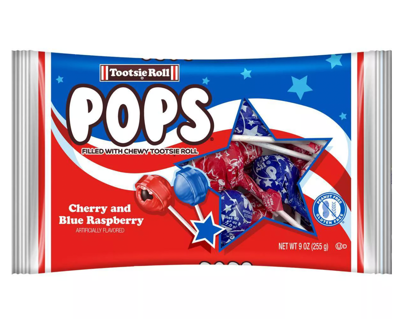 Tootsie Roll - Flag Pops - Red and Blue - 255g