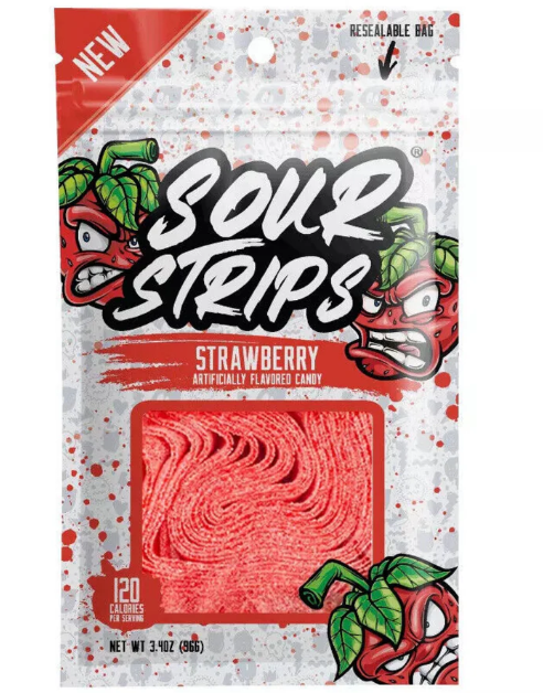 Sour Strips - Strawberry - 96g