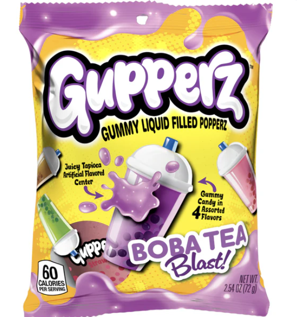 Gupperz - Gummy Liquid Filled Popperz - Boba Tea Blast - 72g