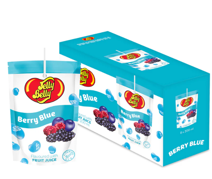 Whatever Brand -  Jelly Belly Fruit Juice Pouch - Berry Blue - 200ml (UK)