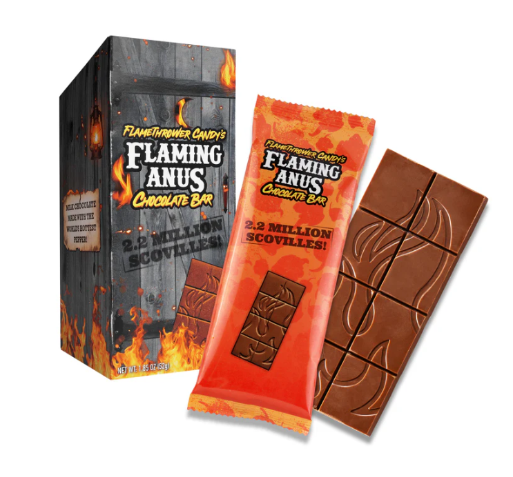 Flamethrower Candy - Flaming Anus Chocolate Bar - 52g