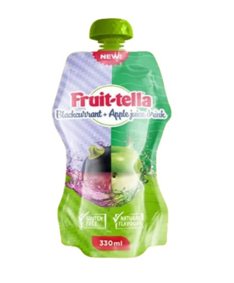 Fruit-tella - Blackcurrant & Apple Juice Drink - 330g (UK)