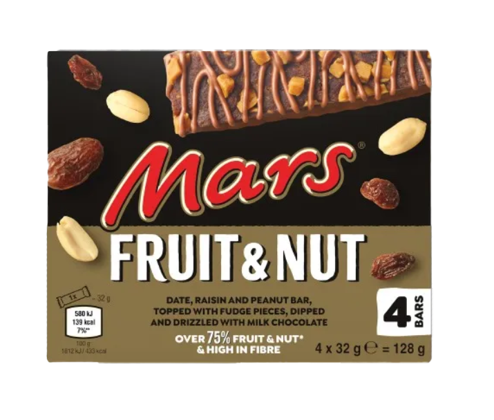 Mars - Triple Treat Fruit & Nut Chocolate - 4pack/128g (UK)