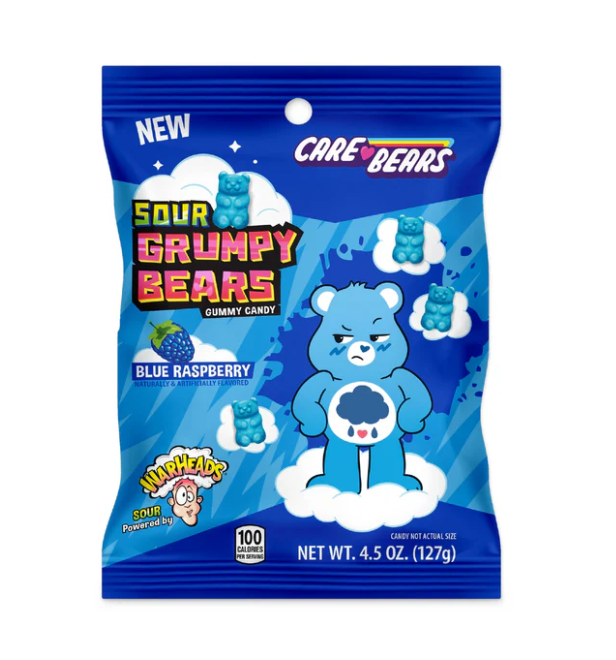 Warheads - Care Bears Sour Grumpy Bear Blue Raspberry - Theatre Bag - 127g