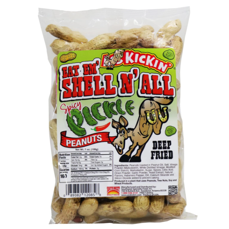 Ass Kickin' - Deep Fried Eat Em' Shell N' All Spicy Pickle Peanuts - 199g