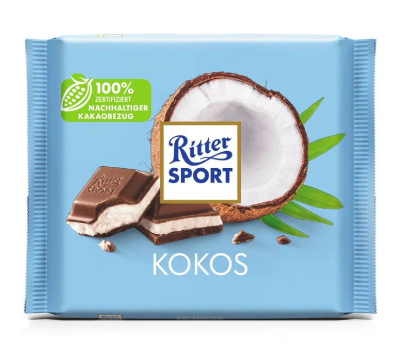 Ritter Sport - Coconut (Kokos) - Chocolate Bar - 100g (Germany)