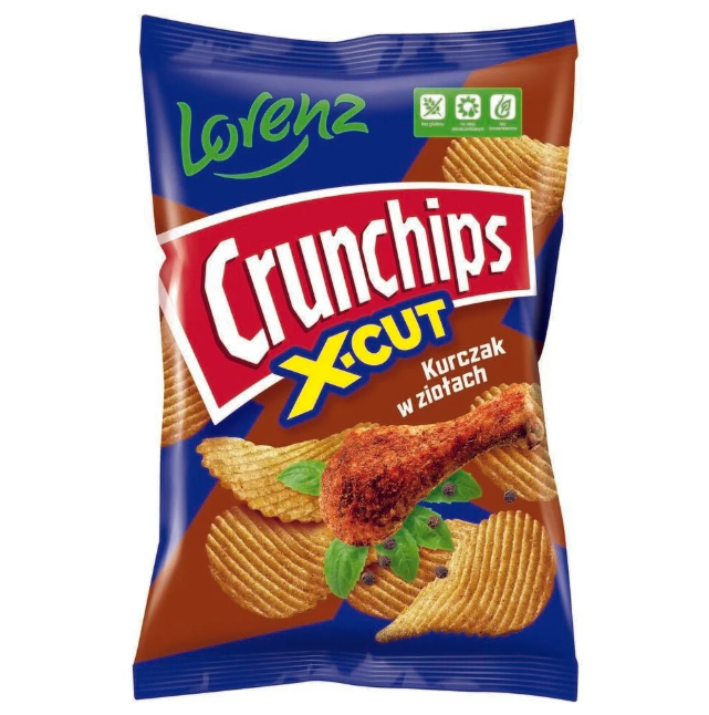 Lorenz - Crunchips X-Cut Chicken in Herbs  - 140g (Poland)