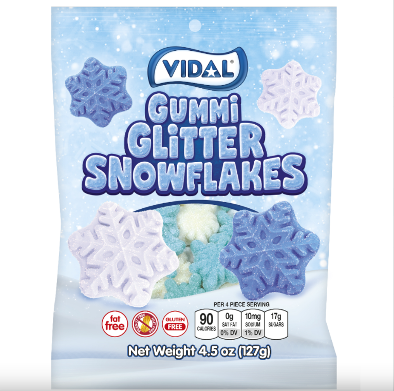 Vidal - Gummi Glitter Snowflakes - 127g