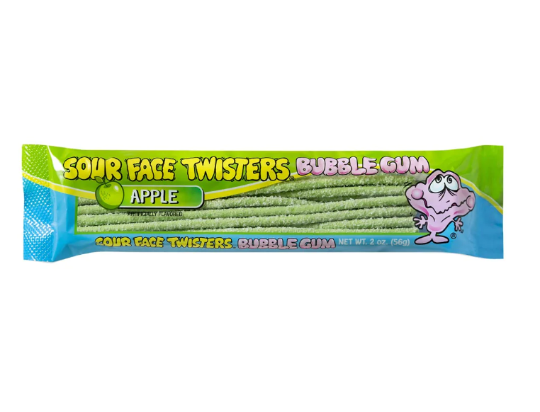 Face Twisters - Sour Bubble Gum Green Apple  - 56g