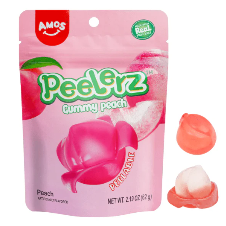 Amos - Peelerz Gummy Peach - Peelable Gummies 170g