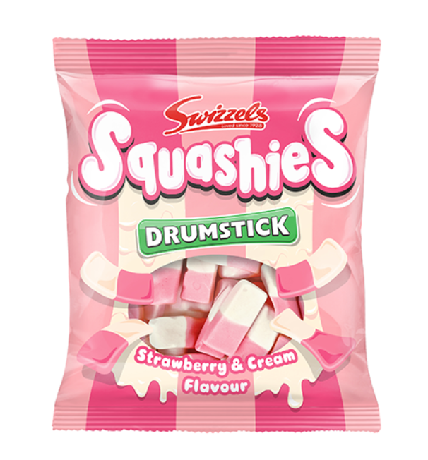 Swizzels - Drumstick Squashies Strawberry & Cream - Theatre Bag - 120g