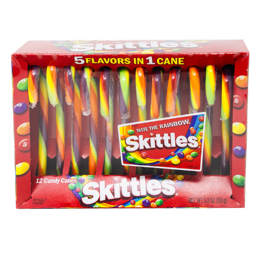 Skittles - Candy Canes - 12pk 150g