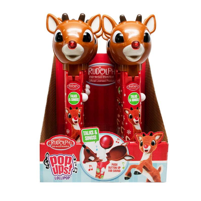 POP UPs - Rudolph Talking Lollipop Dispenser - 1pc