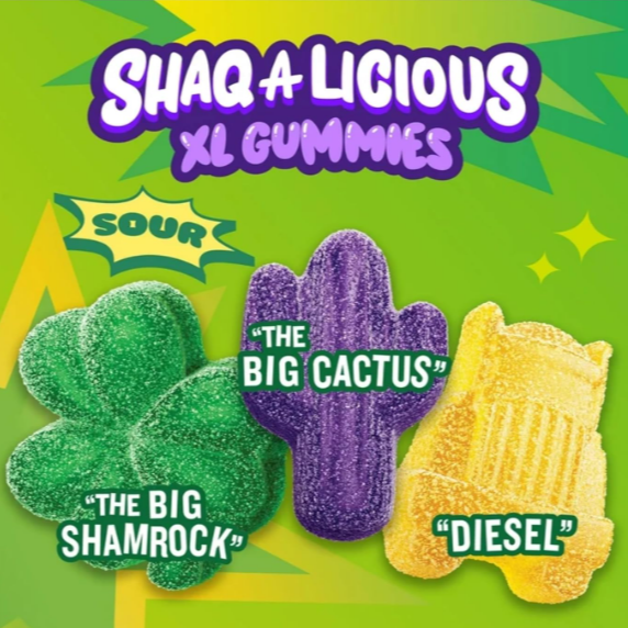 Shaq A Licious - Sour XL Gummies - Theatre Bag - 175g