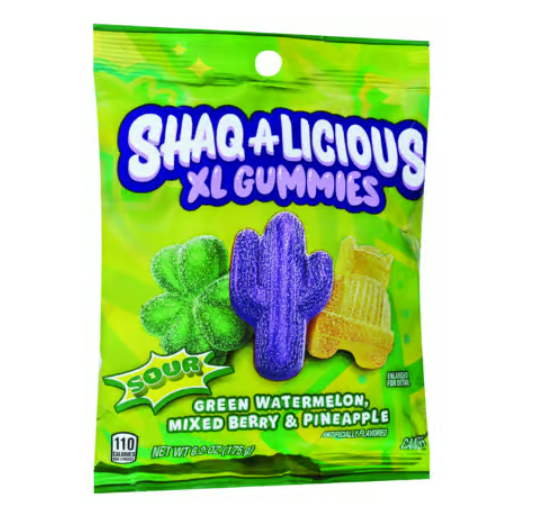 Shaq A Licious - Sour XL Gummies - Theatre Bag - 175g