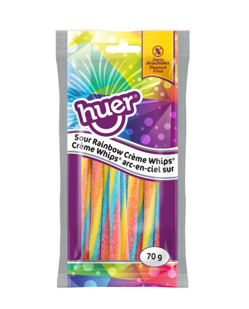 Huer - Sour Rainbow Creme Whips - Snack Size - 70g