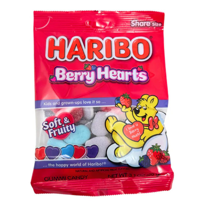 Haribo - Berry Hearts - Theatre Bag - 88g