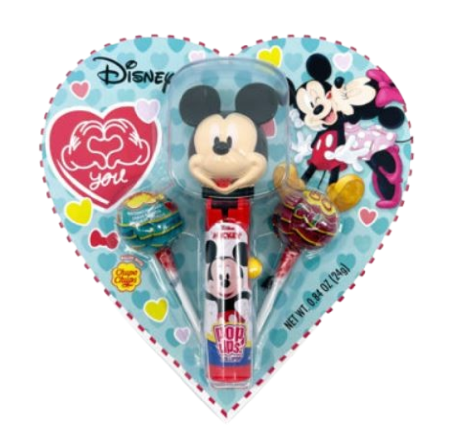 Flix Candy - Mickey / Minnie Valentine Heart - Pop Ups Lollipop Dispenser- 24g