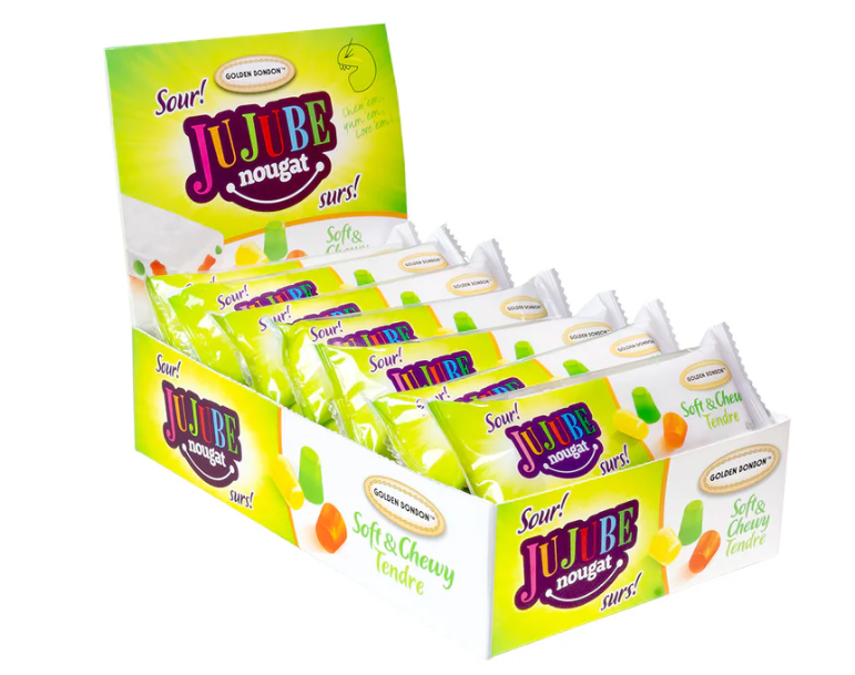 Golden BonBon- JuJube Nougat Bar - Sour - 40g