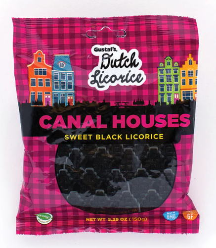 Gustaf's - Sweet Black Licorice - Canal Houses - Theatre Bag - 150g(Holland)