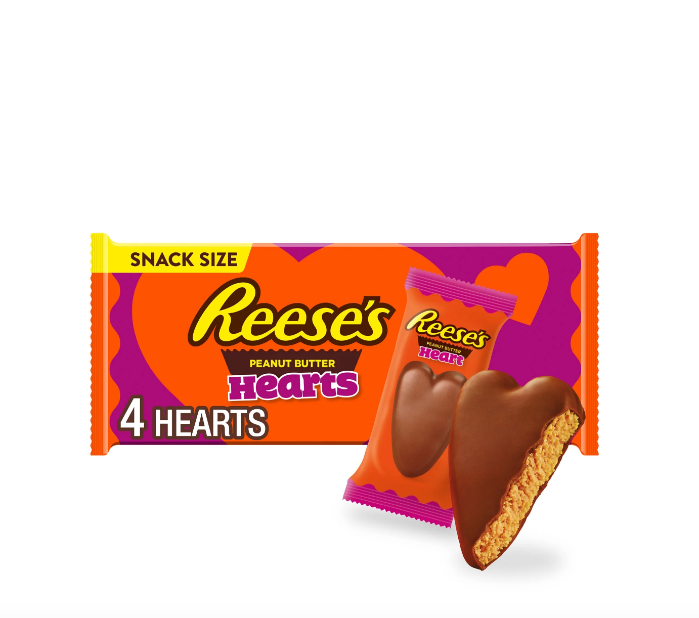 Reese's - Reese's Milk Chocolate Snack Size Peanut Butter Hearts - Valentine's Candy - 17g