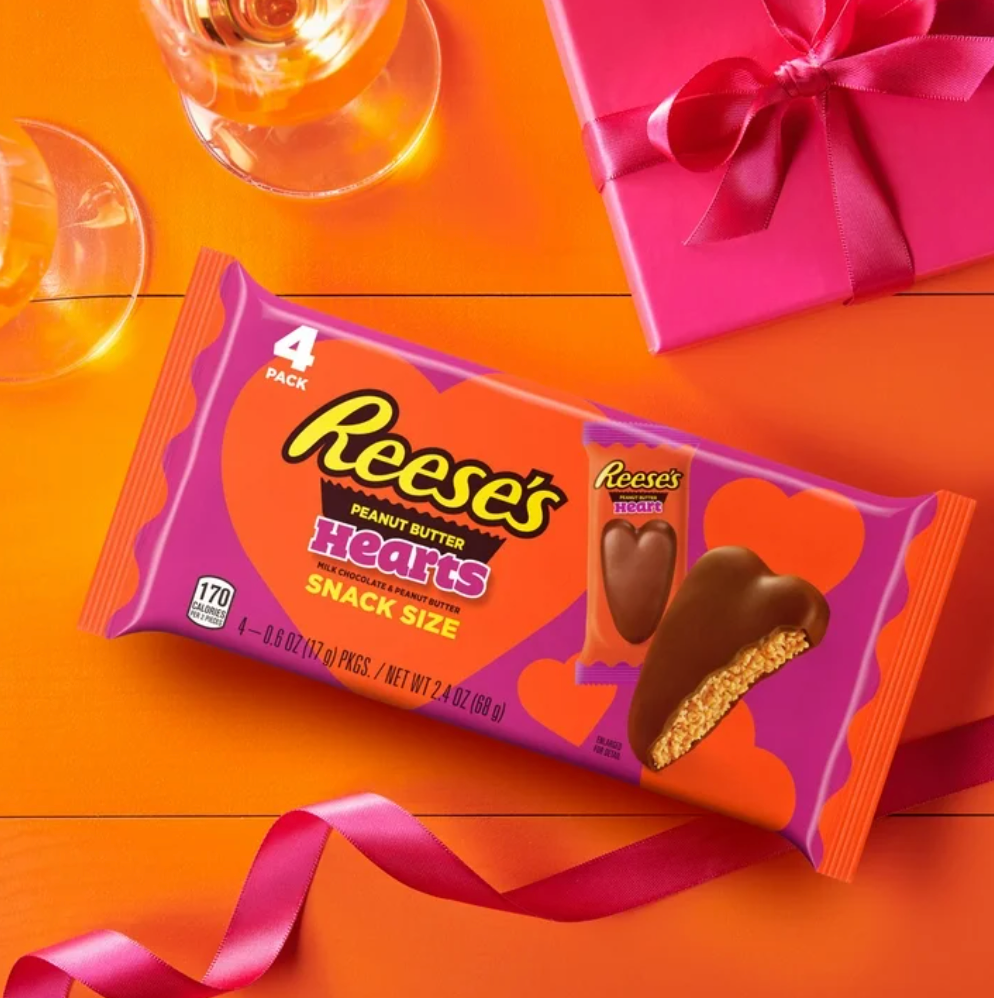 Reese's - Reese's Milk Chocolate Snack Size Peanut Butter Hearts - Valentine's Candy - 17g