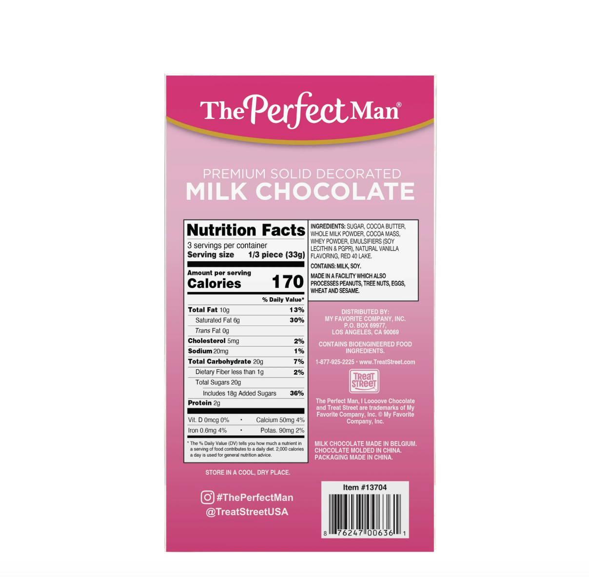 The Perfect Man Solid Decorated Milk Chocolate - 100g