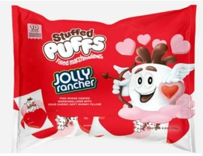 Stuffed Puffs - Jolly Rancher Hearts, Filled and Individually Wrapped - 178g