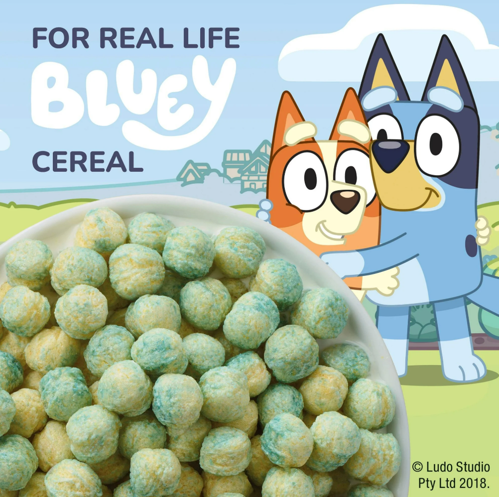 Bluey Cereal - Crispy Corn Cereal Puffs - Family Size - 510g