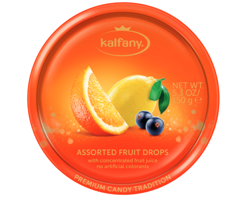 Kalfany - Assorted Fruit Drops Tin - 150 (Germany)