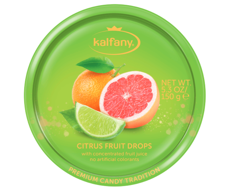 Kalfany - Citrus Fruit Drops Tin - 150 (Germany)