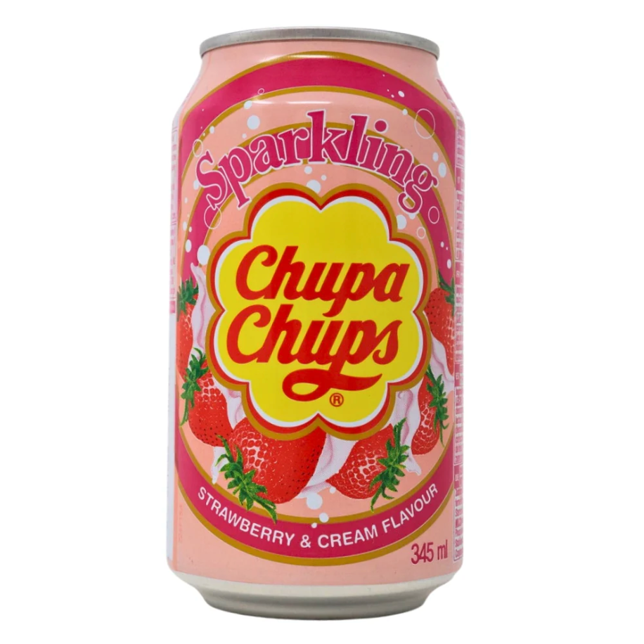 Chupa Chups-Sparkling Strawberry - Soda Pop - 345ml (Korea)