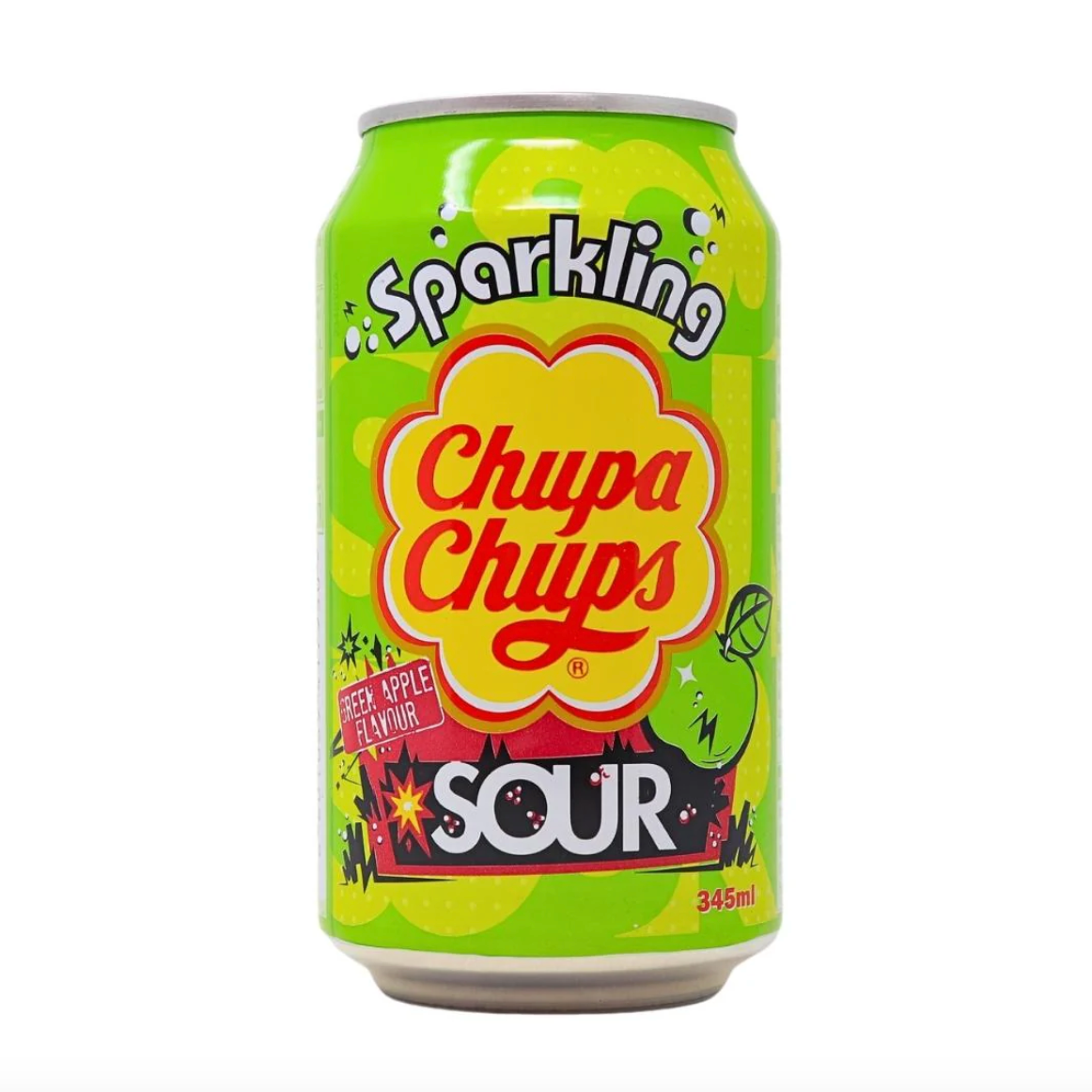 Chupa Chups - Sour Green Apple - Soda Pop - 345ml (Korea)