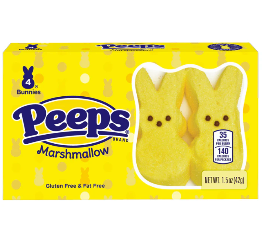 Peeps - Marshmallow Yellow Bunny - 4pack - 42g (USA)