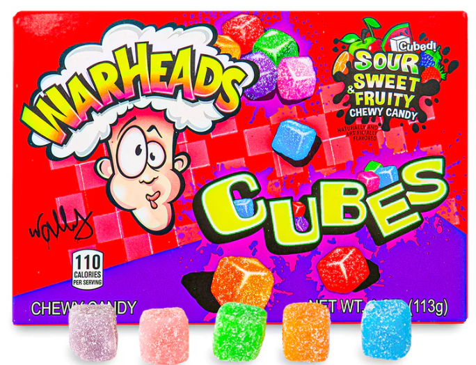 Warheads - Sour Chewy Cubes - Theatre Box - 113g