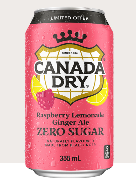 Canada Dry - Raspberry Lemonade Zero Sugar Ginger Ale - 355ml