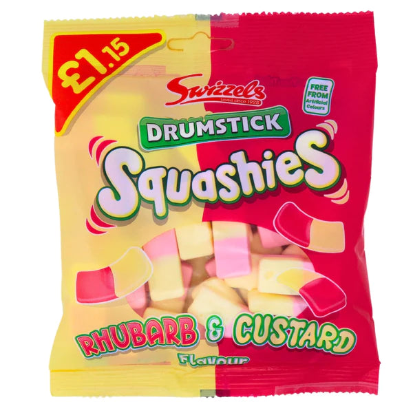 Swizzels - Drumstick Squashies Rhubarb & Custard - Theatre Bag - 131g (UK)
