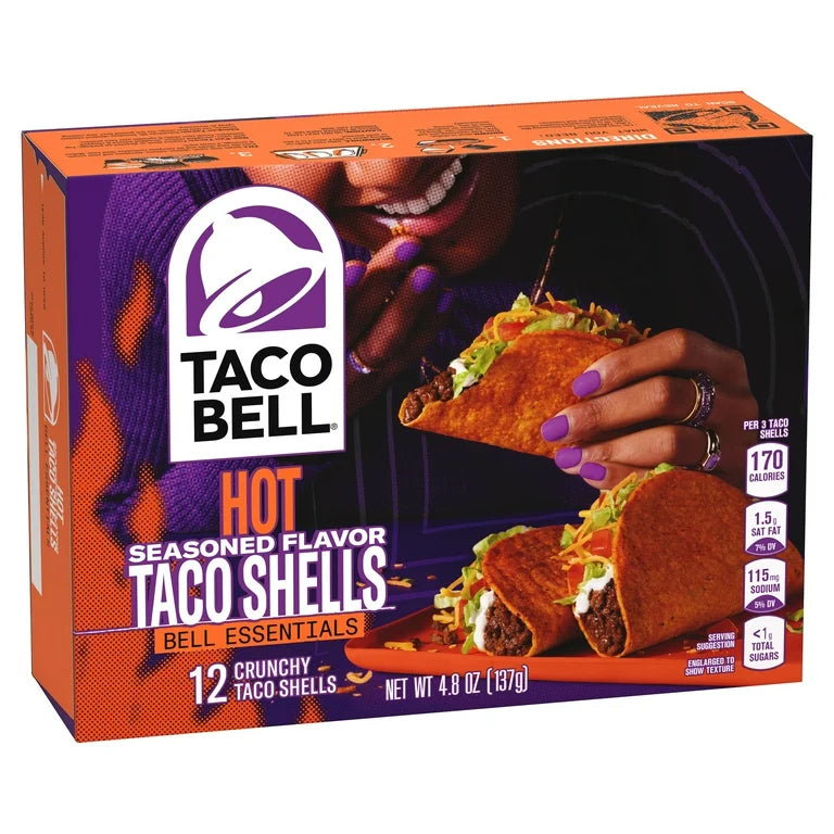 Taco Bell - Hot Seasoned Flavour Taco Shells - 137g