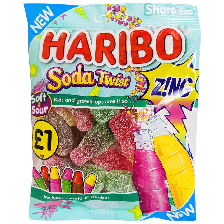 Haribo - Soda Twist Zing - Theatre Bag - 160g (UK)