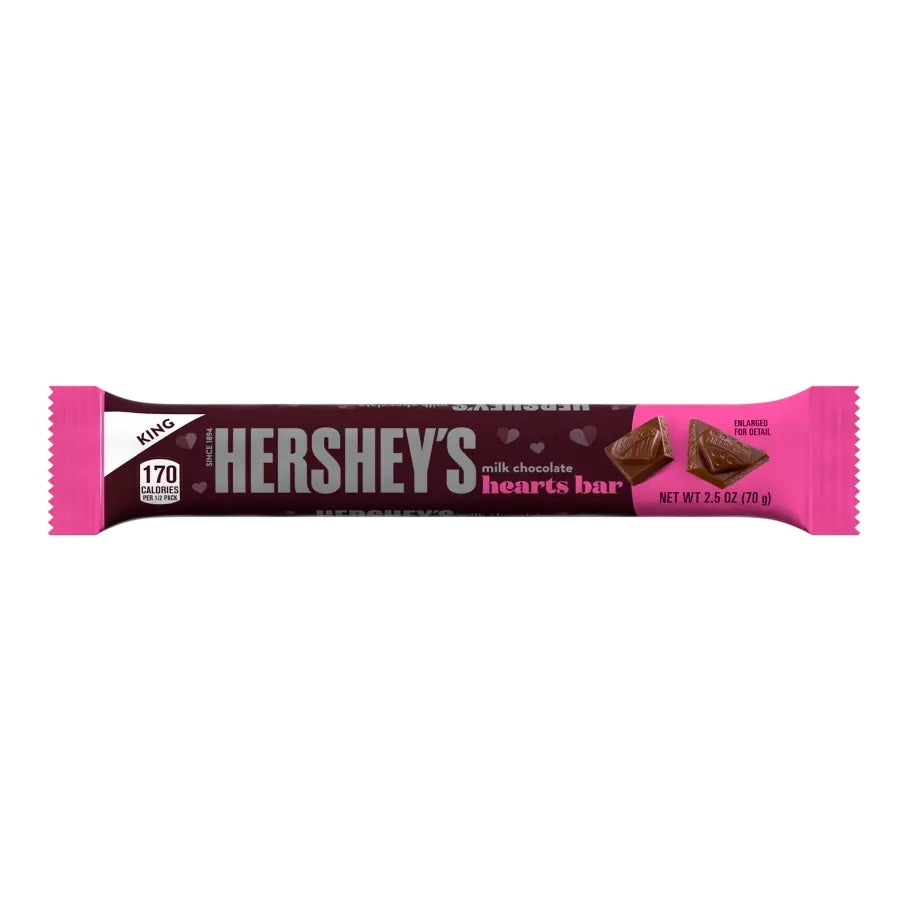 Hershey's - Milk Chocolate Hearts Bar - King Size - 70g