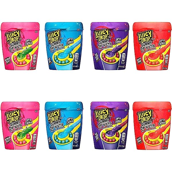 Topps - Juicy Drop Gummy Dip 'n Stix- Assorted Flavours (Trending)