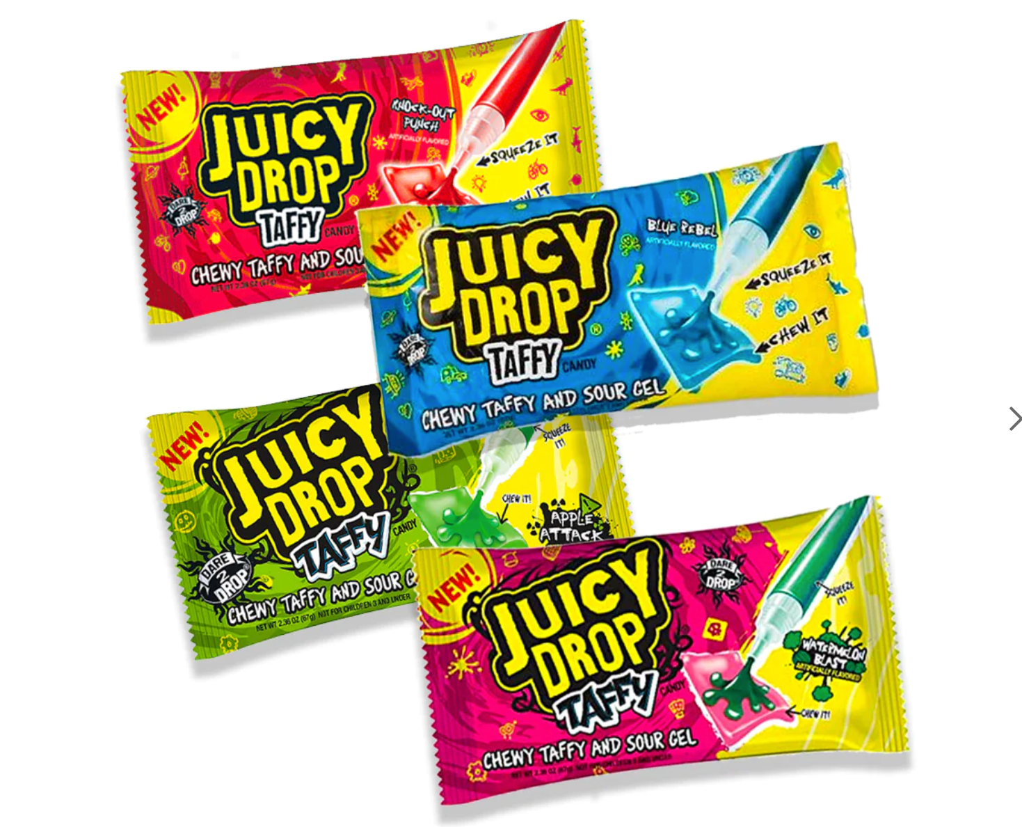 Topps - Juicy Drop Taffy and Sour Gel - Assorted Flavours - 26g