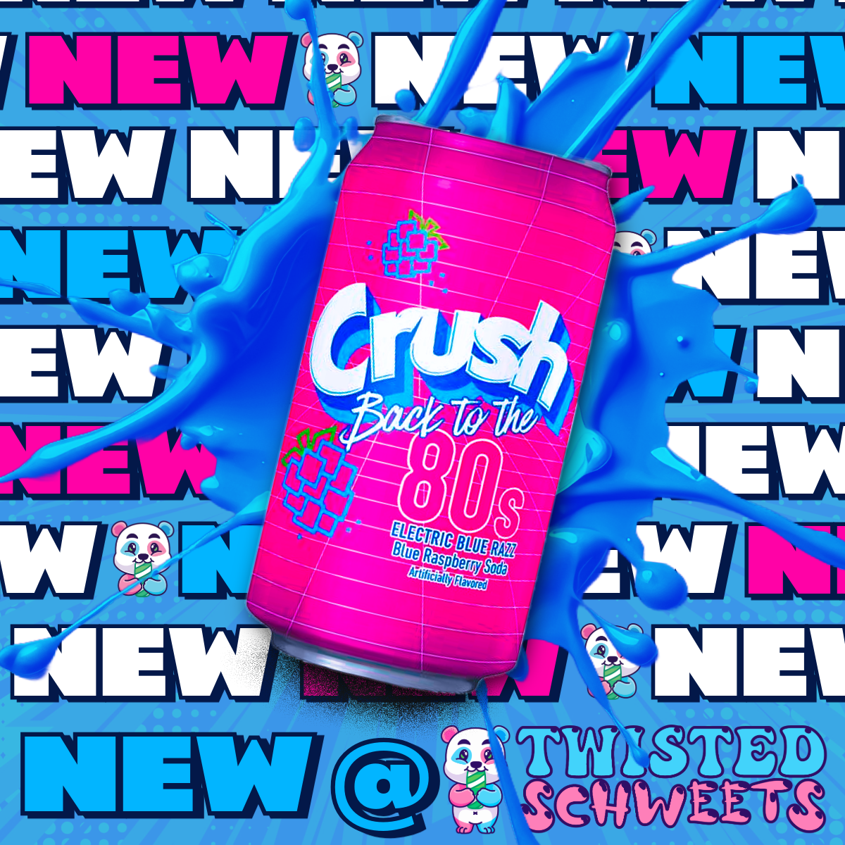 Crush - Back to the 80s Electric Blue Razz - 355ml