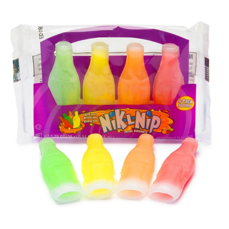 Nik-L-Nip - Wax Bottles Candy - 4pk