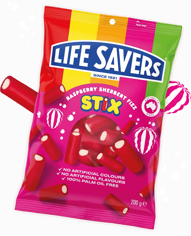 LifeSavers Stix - Raspberry Sherbert Fizz - 200g (Australia)