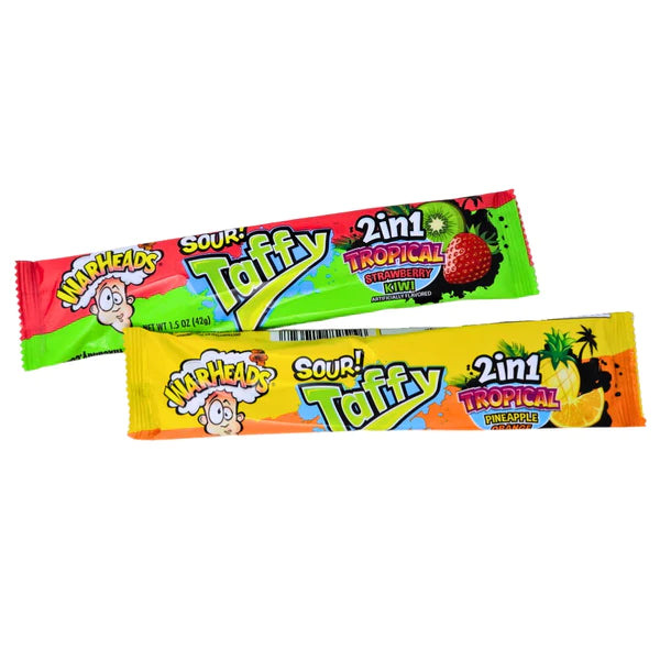 Warheads - 2 in 1 Sour Tropical Taffy Bar - 42g (Trending)